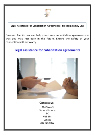 Legal Assistance For Cohabitation Agreements  Freedom Family Law