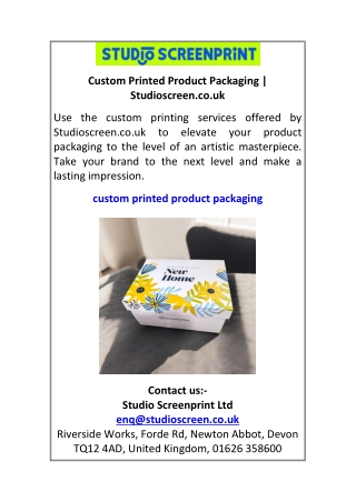 Custom Printed Product Packaging Studioscreen.co.uk
