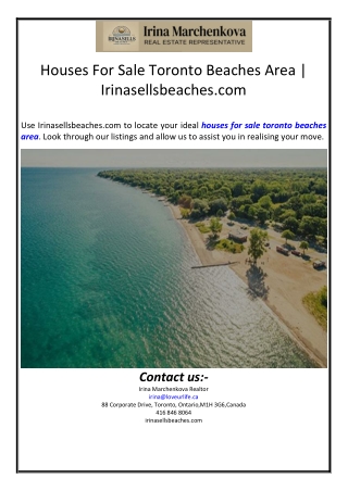 Houses For Sale Toronto Beaches Area | Irinasellsbeaches.com