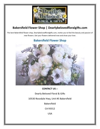 Bakersfield Flower Shop | Dearlybelovedfloralgifts.com