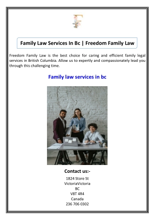 Family Law Services In Bc  Freedom Family Law