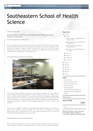 Why Advanced Life Support (ACLS & PALS) is Crucial for Healthcare Professionals