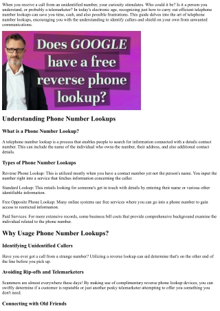A Beginner's Guide to Effective Telephone Number Lookups