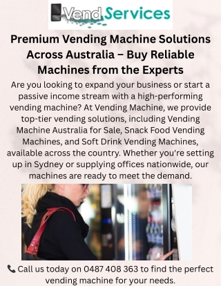 Top Vending Machine Australia for Sale – Snack & Soft Drink Vending Experts