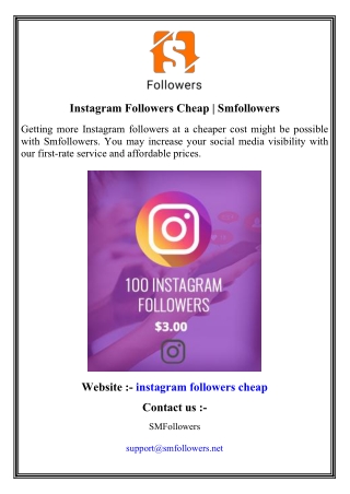 Instagram Followers Cheap   Smfollowers