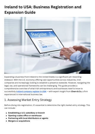 Ireland to USA: Business Registration and Expansion Guide