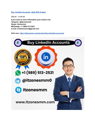 Buy LinkedIn Accounts - Bulk,PVA & Aged