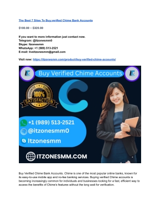 The Best 7 Sites To Buy,verified Chime Bank Accounts