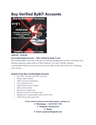 Buy Verified ByBiT Accounts