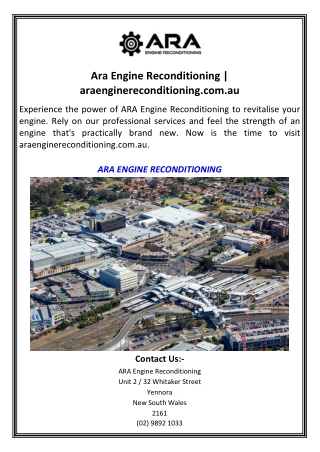 Ara Engine Reconditioning  araenginereconditioning.com.au