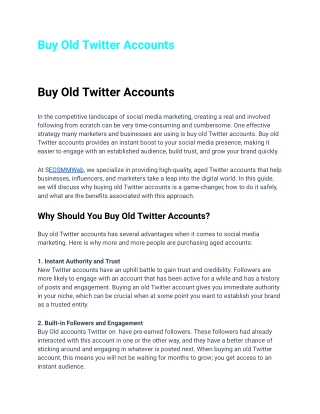 Buy Old Twitter Accounts