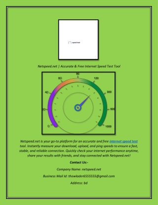 Netspeed.net  Accurate & Free Internet Speed Test Tool
