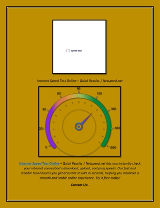 Netspeed.net  Accurate & Free Internet Speed Test Tool
