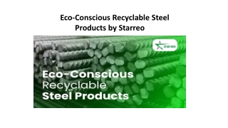 Eco-Conscious Recyclable Steel Products by Starreo