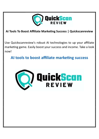 Ai Tools To Boost Affiliate Marketing Success | Quickscanreview