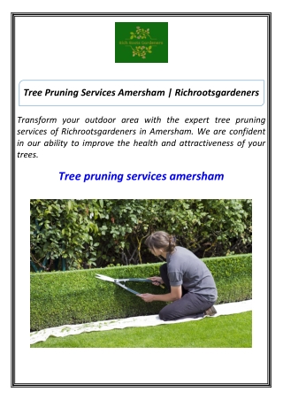 Tree Pruning Services Amersham  Richrootsgardeners