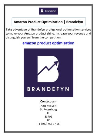 Amazon Product Optimization  Brandefyn