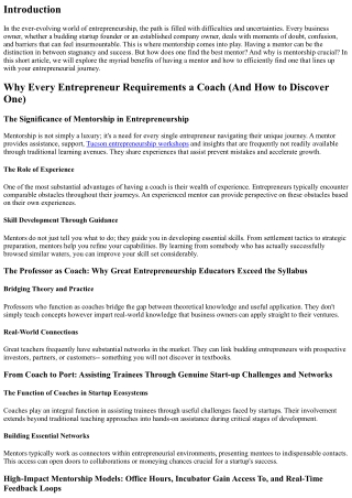 ** Why Every Business Owner Needs a Coach (And How to Discover One) **.