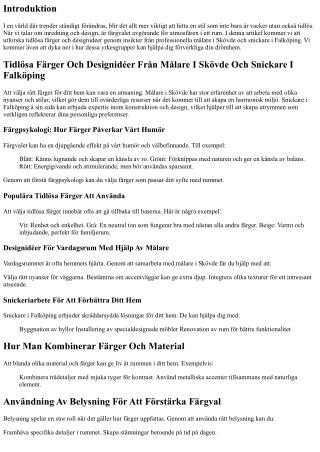 Tidlösa Färger Och Designidéer Från Målare I Skövde Och Snickare I Falköping