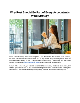 Why Rest Should Be Part of Every Accountant’s Work Strategy