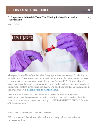 B12 Injections in Kentish Town The Missing Link to Your Health Rejuvenation