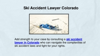 Ski Accident Lawyer Colorado