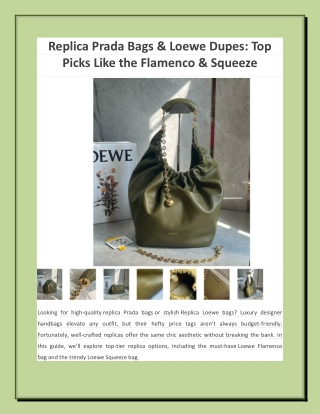 Replica Prada Bags & Loewe Dupes Top Picks Like the Flamenco & Squeeze
