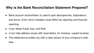 The Process for Preparing the Bank Reconciliation Statement