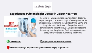 Experienced Pulmonologist Doctor in Jaipur Near You