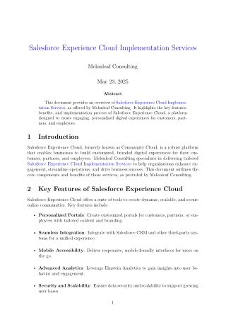 Salesforce Experience Cloud Implementation Services