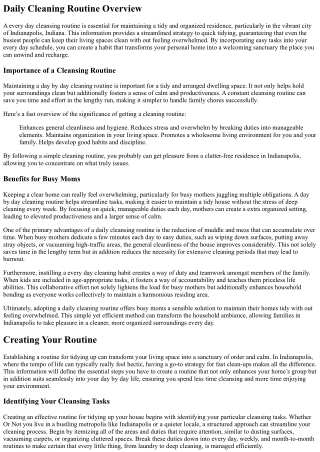 The Solely Routine You Need For Fast Tidy-Up Information In Indianapolis, Indian
