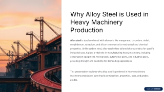 Benefits of Alloy Steel in Heavy Equipment Production