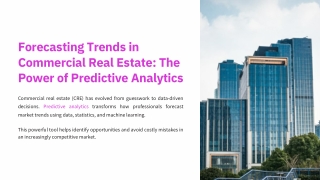 Forecasting Trends in Commercial Real Estate The Power of Predictive Analytics