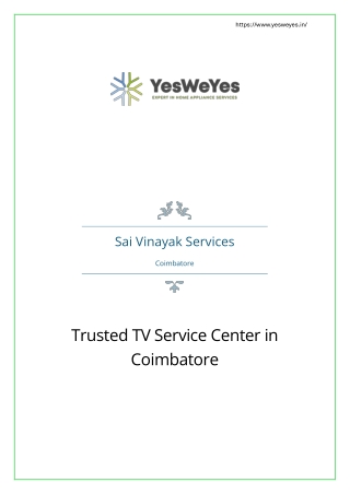 Trusted TV Service Center in Coimbatore