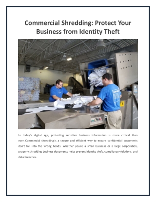 Commercial Shredding Protect Your Business from Identity Theft