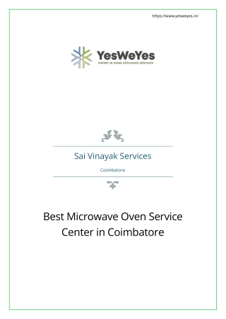 Best Microwave Oven Service Center in Coimbatore