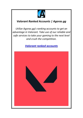 Valorant Ranked Accounts | Agoras.gg