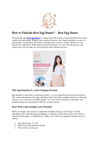 Best Tips to Find the Ideal Egg Donor – Trusted Egg Donor Guide