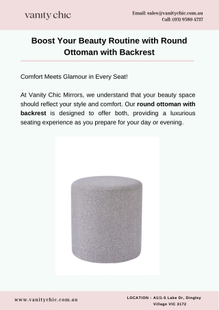 Boost Your Beauty Routine with Round Ottoman with Backrest
