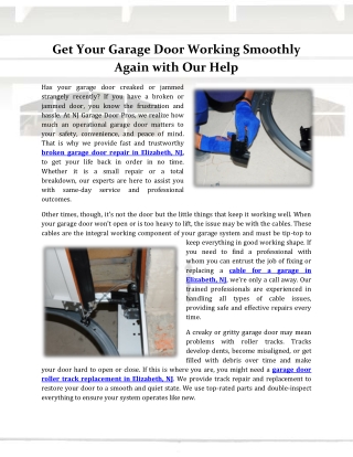 Get Your Garage Door Working Smoothly Again with Our Help