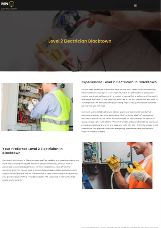 Level 2 Electrician Blacktown