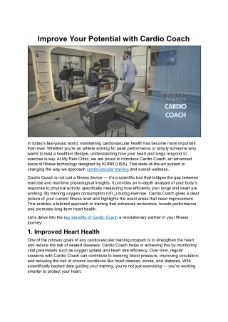 Improve Your Potential with Cardio Coach