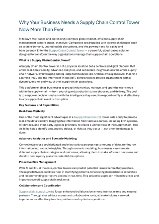 Supply Chain Control Tower 1