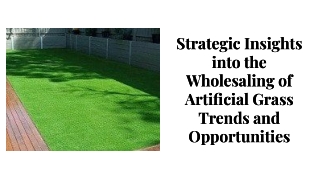 Strategic Insights into the Wholesaling of Artificial Grass Trends and Opportunities