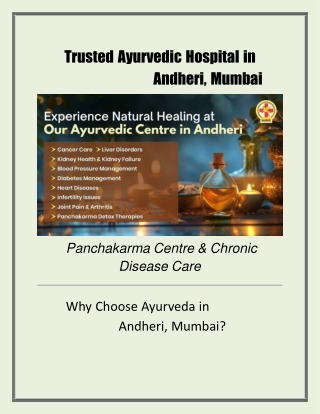 Ayurvedic Breakthroughs in Mumbai Natural Solutions for Chronic Diseases in Andheri