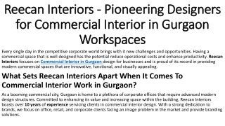 Top Commercial Interior in Gurgaon Designers | Reecan Interiors