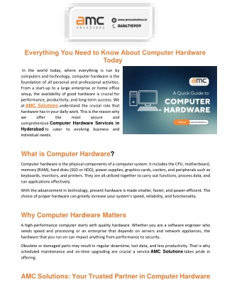 Everything You Need to Know About Computer Hardware Today