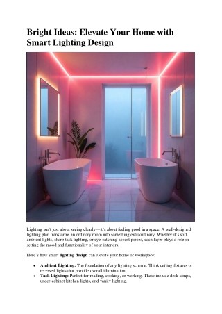 Lighting Design Magic: Illuminate Your Space with Style and Purpose