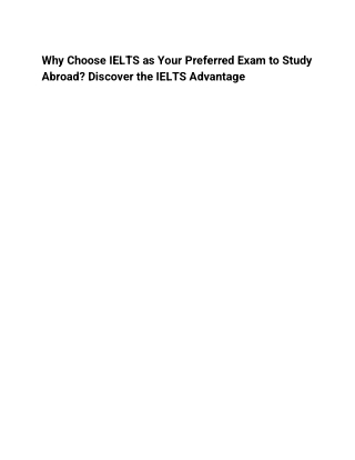 Why Choose IELTS as Your Preferred Exam to Study Abroad