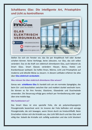 Glas elektrisch verdunkeln